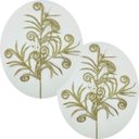 Ver imagem 1 de Folhas Plantas Decoração Natal Gliter Dourado 70cm Kit 10pçs