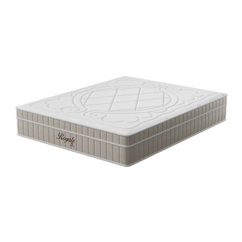 Colchão King Super Molas Ensacadas Linha 34x 203x 193cm Montreal Bege/Branco