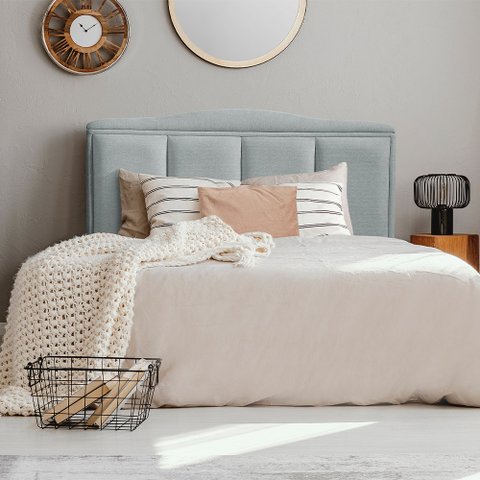 Cabeceira Estofada Paris 160cm Linho Cinza