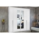 Ver imagem 1 de Guarda Roupa Casal 6 Portas (2 C- Espelho) e 4 Gavetas Alonzo New Branco