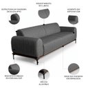 Ver imagem 3 de Sofá 150cm 2 Lugares Pés Preto Molino C-416 Linho Cinza