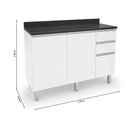 Ver imagem 7 de Balcão de Cozinha e Lavanderia 1,20m Top Class Branco