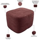 Ver imagem 4 de Puff Decorativo Orgânico para Sala Quarto Saori W01 Linho Bordo - Lyam Decor