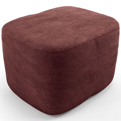 Puff Decorativo Orgânico para Sala Quarto Saori W01 Linho Bordo - Lyam Decor