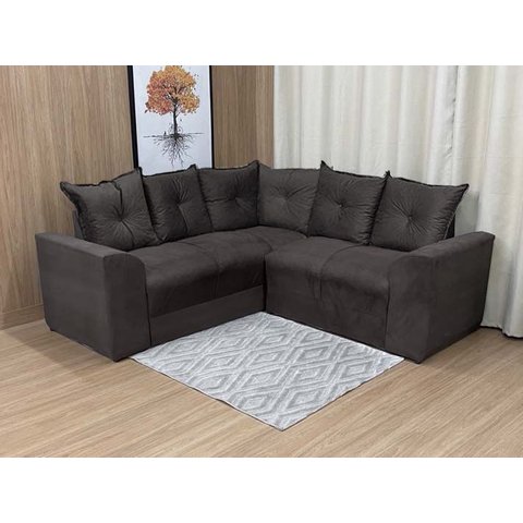 Sofá Canto Marrom Escuro 503 Belo