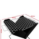 Ver imagem 4 de Churrasqueira Grelha Dobrável Portátil Grill Carvão Casa Camping Churrasco Grande Aço Preto