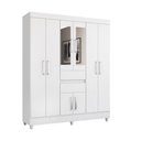 Ver imagem 2 de Guarda Roupa Casal Solar Terni 8 Portas 2 Gavetas MDP com Espelho Branco Demóbile