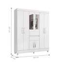 Ver imagem 5 de Guarda Roupa Casal Solar Terni 8 Portas 2 Gavetas MDP com Espelho Branco Demóbile