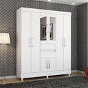 Ver imagem 1 de Guarda Roupa Casal Solar Terni 8 Portas 2 Gavetas MDP com Espelho Branco Demóbile