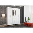 Ver imagem 3 de Guarda Roupa Casal Solar Terni 8 Portas 2 Gavetas MDP com Espelho Branco Demóbile