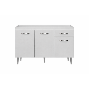 Gabinete Pia Cozinha Balcão Beatriz 2 Portas 1 Gaveta S/tampo 120cm Branco - Mobili