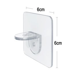 Suporte Prateleira Mão Francesa Adesivo Transparente Kit c/ 4 - 2