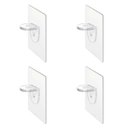 Ver imagem 1 de Suporte Prateleira Mão Francesa Adesivo Transparente Kit c/ 4