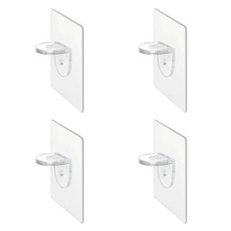 Suporte Prateleira Mão Francesa Adesivo Transparente Kit c/ 4 - 1