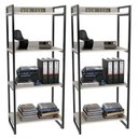 Ver imagem 1 de Kit 2 Estante Livreiro Multiuso Prisma Estilo Industrial 60cm 4 Prateleiras C08 Snow - Mpozenato