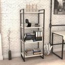 Ver imagem 2 de Kit 2 Estante Livreiro Multiuso Prisma Estilo Industrial 60cm 4 Prateleiras C08 Snow - Mpozenato