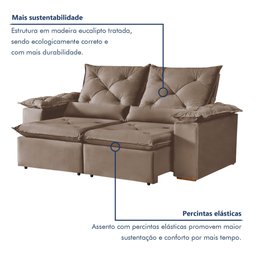 Sofá Retrátil e Reclinável 3 Lugares Grécia K52 - 4
