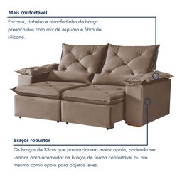 Sofá Retrátil e Reclinável 3 Lugares Grécia K52 - 5