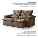 Ver imagem 6 de Sofá Retrátil e Reclinável 3 Lugares Suede Grécia 196cm Bege