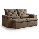 Ver imagem 3 de Sofá Retrátil e Reclinável 3 Lugares Suede Grécia 196cm Bege