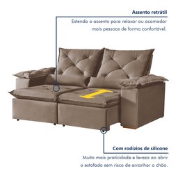 Sofá Retrátil e Reclinável 3 Lugares Grécia K52 - 3