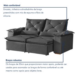 Sofá Retrátil e Reclinável 3 Lugares Grécia K52 - 5