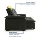 Ver imagem 5 de Sofá Retrátil e Reclinável 3 Lugares Suede Grécia 196cm Cinza