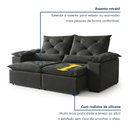 Ver imagem 6 de Sofá Retrátil e Reclinável 3 Lugares Suede Grécia 196cm Cinza