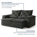 Ver imagem 7 de Sofá Retrátil e Reclinável 3 Lugares Suede Grécia 196cm Cinza