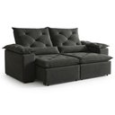Ver imagem 3 de Sofá Retrátil e Reclinável 3 Lugares Suede Grécia 196cm Cinza