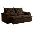 Ver imagem 3 de Sofá Retrátil e Reclinável 3 Lugares Suede Grécia 196cm Marrom