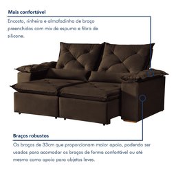 Sofá Retrátil e Reclinável 3 Lugares Grécia K52 - 5