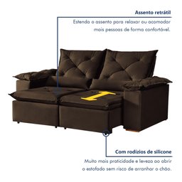 Sofá Retrátil e Reclinável 3 Lugares Grécia K52 - 3