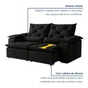 Ver imagem 6 de Sofá Retrátil e Reclinável 2 Lugares Suede Grécia 196cm Preto