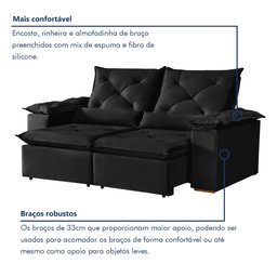 Sofá Retrátil e Reclinável 3 Lugares Grécia K52 - 5