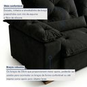 Ver mais imagens de Sofá Retrátil e Reclinável 2 Lugares Suede Grécia 196cm Preto