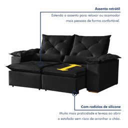Sofá Retrátil e Reclinável 3 Lugares Grécia K52 - 3