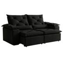 Ver imagem 3 de Sofá Retrátil e Reclinável 2 Lugares Suede Grécia 196cm Preto