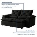 Ver imagem 7 de Sofá Retrátil e Reclinável 2 Lugares Suede Grécia 196cm Preto