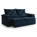 Ver imagem 3 de Sofá Retrátil e Reclinável 3 Lugares Suede Grécia 196cm Azul