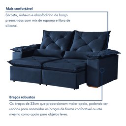 Sofá Retrátil e Reclinável 3 Lugares Grécia K52 - 5