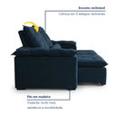 Ver imagem 5 de Sofá Retrátil e Reclinável 3 Lugares Suede Grécia 196cm Azul