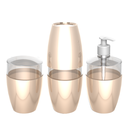 Ver imagem 1 de Kit Acessório Saboneteira Porta Escova e Algodão para Banheiro Essence Cor Bege Durín