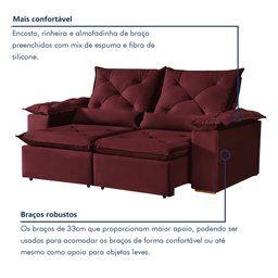 Sofá Retrátil e Reclinável 3 Lugares Grécia K52 - 5