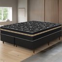 Ver imagem 1 de Cama Box Preta + Colchão King Size Ortho Suport Ortopédico Espuma D33 Pillow Paparazzi