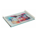 Ver imagem 1 de BANDEJA Vidro Arte Zilá/Alumínio 450 x 300 altura 35mm