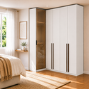 Ver imagem 1 de Guarda Roupa de Canto Reto 5 Portas 1 Reflecta Altezza Trend Belmax:Branco