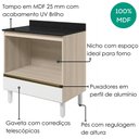 Ver imagem 4 de Balcao com Tampo e Nicho para Forno 1 Gaveta MDF 80 cm Kali 1640622 Bianco Toq Branco Nicioli