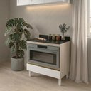 Ver imagem 7 de Balcao com Tampo e Nicho para Forno 1 Gaveta MDF 80 cm Kali 1640622 Bianco Toq Branco Nicioli