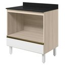 Ver imagem 1 de Balcao com Tampo e Nicho para Forno 1 Gaveta MDF 80 cm Kali 1640622 Bianco Toq Branco Nicioli